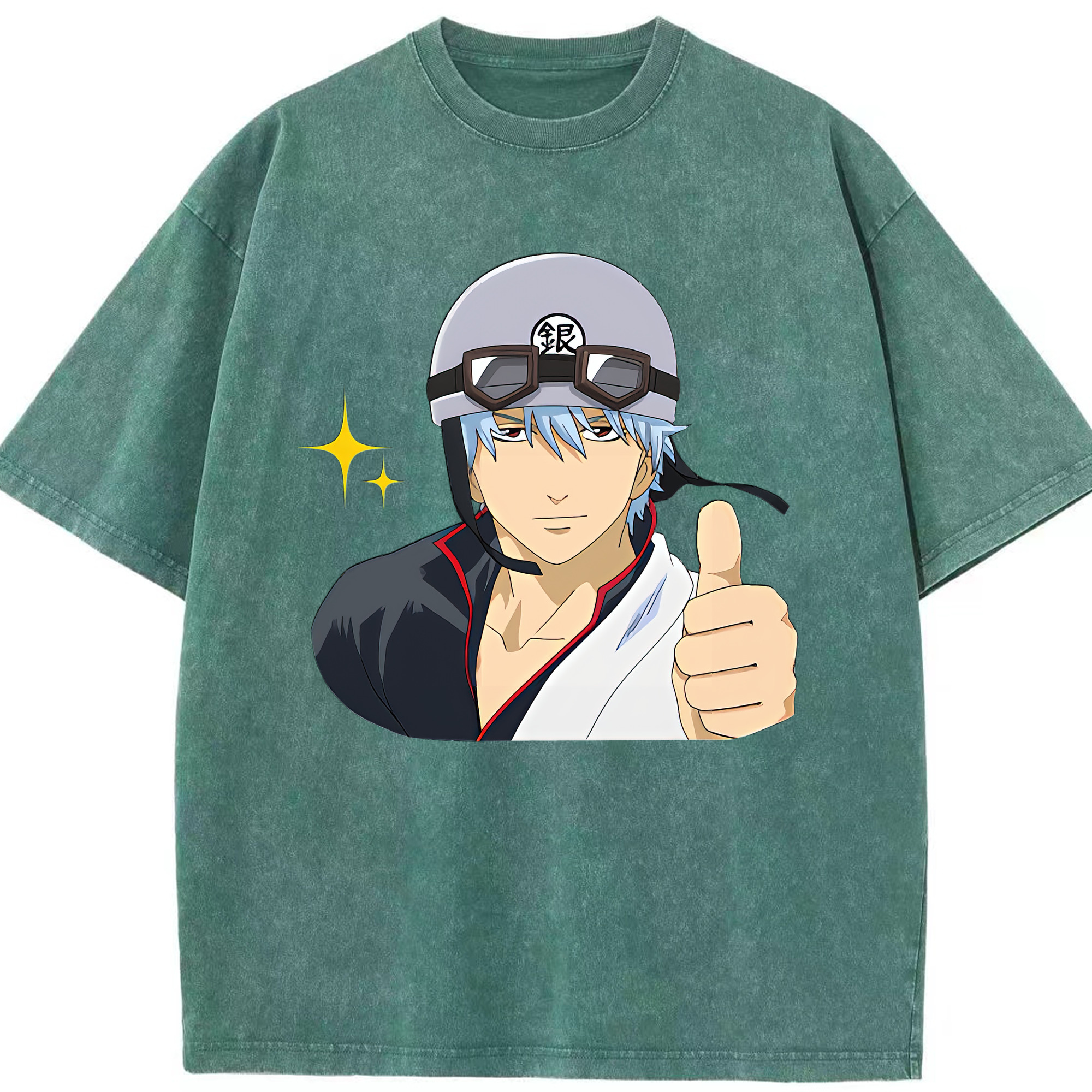（画像用） ぎんたま 坂田銀時（さかたぎんとき） 神楽 志村新八（しむら しんぱち） GINTAMA Sakata Gintoki Kagura Shimura Shinpachi 綿100% ヴィンテージ風 半袖Tシャツ（フロントプリント）